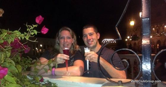 Trisha and Eric enjoying Wine at Epcot