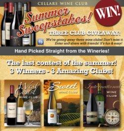 Cellars Wine Club Summer Sweepstakes 2013