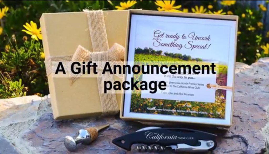 California Wine Club Gift Announcement