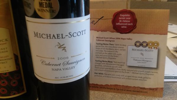 CAWineClub Aged Cabernet Michael Scott uplcose