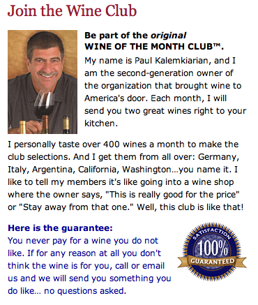 Wine of the Month Club Guarantee