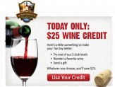 $25 Wine Credit for Tax Day