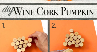 DIY Wine Cork Pumpkin