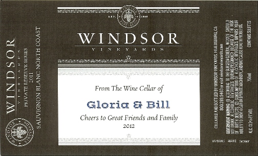 Windsor Vineyards Custom Wine Label