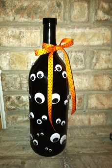 Wine Bottle with Eyes