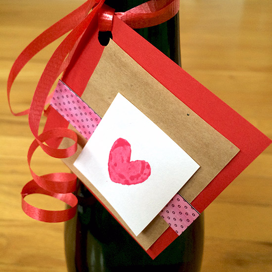 Wine Cork Stamp Gift Tag