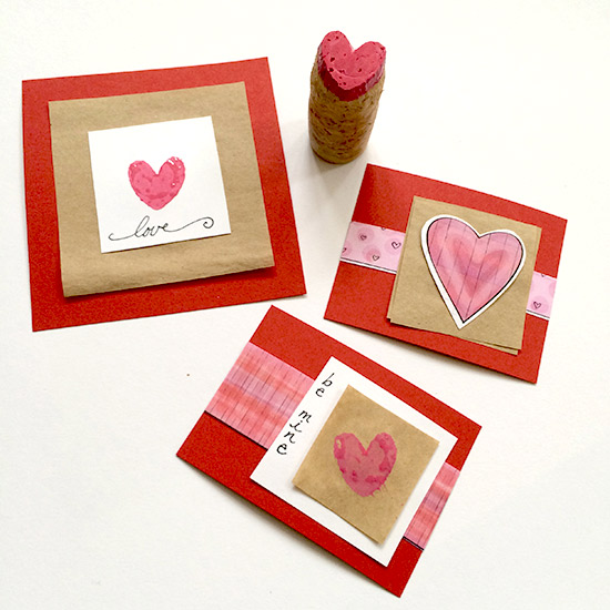 Wine Cork Stamp Mini Valentines